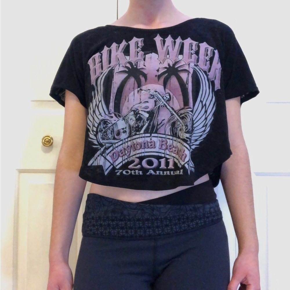 2011 bike week cropped graphic tee